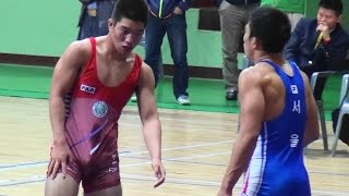 GrecoRoman Wrestling Korea 레슬링 – 75kg Match [upl. by Novahs]