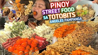 PINOY Street Food GIANT CALAMARES Fried Chicken HEAD SpicyDinamite CheeseStik  TOTOBITS Pampanga [upl. by Atir733]