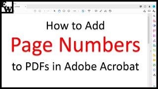 How to Add Page Numbers to PDFs in Adobe Acrobat Legacy Interface [upl. by Margherita412]