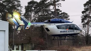 Polizei Hessen  Start Ibis 1  Airbus EC145  DHHEA  Baden Airpark [upl. by Itsrik]