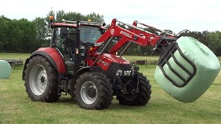 Pressing  Wrapping  Collecting Bales  Case IH  Fendt  McHale  Lely [upl. by Lonni]