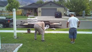 HOW TO INSTALL A VINYL FENCE SETTING VINYL FENCE POST [upl. by Letram]