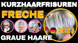 Freche Kurzhaarfrisuren graue Haare 🌸 Top Stilideen [upl. by Erbes]