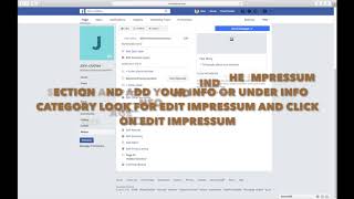 HOW TO ADD AN IMPRESSUM TO YOUR FACEBOOK PAGE [upl. by Mercola]