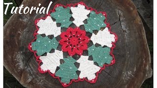 CARPETA O CENTRO DE MESA NAVIDEÑA A CROCHET Paso a Paso [upl. by Anisor]