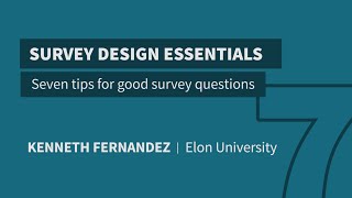 7 tips for good survey questions [upl. by Marrissa]