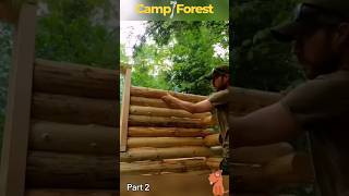 He builds an amazing log cabin in the forest Part 2 [upl. by Dierolf]