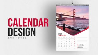 Calendar Design 2022  How to Make Calendar In Illustrator Tutorial  Create Wall Calendar  MH [upl. by Dric792]