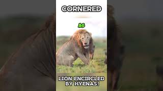 Cornered Lion Encircled by Hyenas shorts nature viral animals lion [upl. by Yesnek300]