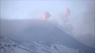 Etna volcano strombolian eruptions at New SE crater and steam rings [upl. by Noelle669]