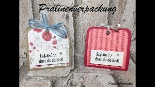 Kleine Verpackung für 2 Pralinen basteln Tutorial [upl. by Elcin]