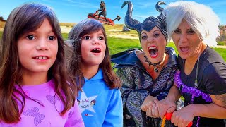 Kate amp Lilly Pretend Play with Elsa Maleficent Ursula Anna and the Pirate Witch [upl. by Gnaht]