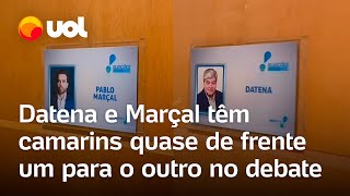 Datena e Marçal têm camarins no debate RedeTVUOL posicionados quase de frente um para o outro veja [upl. by Meenen]