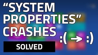 HOW TO FIX System Properties is crashingnot opening in Windows 8 HD [upl. by Publus]