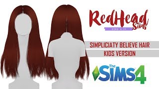 THE SIMS 4 CC  HAIR  SIMPLICIATY BELIEVE HAIR  KIDS VERSION [upl. by Anafetse]