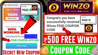 🤑Winzo ₹500 COUPON CODE कैसे ले  Winzo Coupon Code 2023 Today Winzo Coupon Code Kaise Milega FREE [upl. by Aihsik]