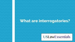 What are interrogatories [upl. by Milone]