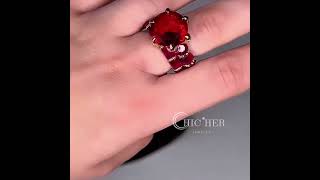 5ct Round Cut Ruby Sapphire Wedding Set [upl. by Aw]