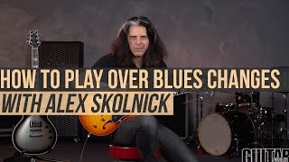 Alex Skolnick Lesson  How to Play Over Blues Changes [upl. by Glynis]