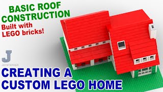 Creating A Custom LEGO Home  Basic Roof Construction How To Tutorial [upl. by Rol]