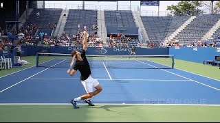 Grigor Dimitrov Practice US Open 2014 22 [upl. by Acceb]