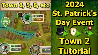 Forge of Empires 2024 St Patricks Day Event  Town 2 StepByStep Tutorial How to Use Boosters [upl. by Adolphe]