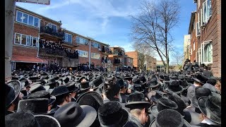 Levaya of Maran HaRav Skulen Rebbe Zatzal  סקולען רבי זצוקquotל לויה [upl. by Woodford]