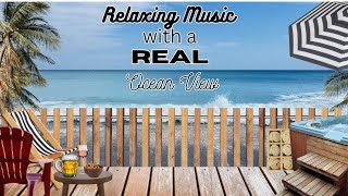 Relaxing Jazz Screensaver REAL Beach View [upl. by Auqinet674]