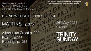 Mattins Divine Worship from OLW Torquay Trinity Sunday [upl. by Nylqcaj]