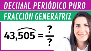 Pasar de Decimal PERIÓDICO PURO a FRACCIÓN ✅ Fracción Generatriz [upl. by Ninos651]