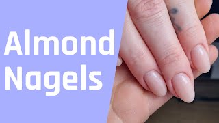 Almond gelnagels zetten en vijlen [upl. by Aerdnahs]