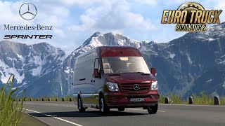 MercedesBenz Sprinter in Euro Truck Simulator 2 149  Logitech G27 gameplay with head tracking [upl. by Ennovihs531]