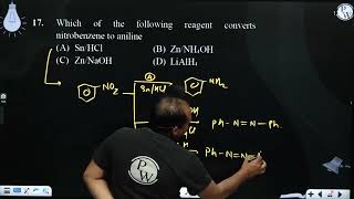 Which of the following reagent converts nitrobenzene to aniline [upl. by Nima]