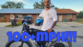 Fastest ebike in the world 72v 8000w Tommebike new record over 100mph [upl. by Nonek]