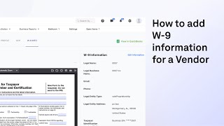 How to add W 9 information for a Vendor [upl. by Dosi]
