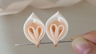 Amazing Ribbon Flower Work  Hand Embroidery Amazing Trick  Sewing Hacks  Easy Flower Making [upl. by Maisel]