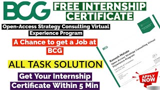 BCG Internship Certificate  All Task Solution  Inside Sherpa Free Internship Certificate [upl. by Magill175]