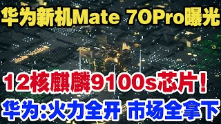 华为新机Mate 70Pro曝光，12核麒麟9100s芯片！华为火力全开市场全拿下 [upl. by Vivie]