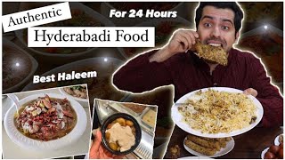 Delhi Guy Trying Authentic Hyderabadi Food for 24 Hours  Hyderabadi Haleem Lukmi Dessert 😍😍 [upl. by Spring]