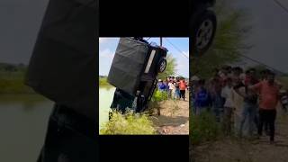 emotional song Accident of Mahindra Thar 4x4 Jeep Jumped into the Lake Rescued by Escort Hydraviral [upl. by Eeimaj]