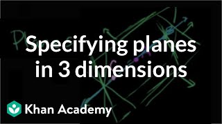 Specifying planes in three dimensions  Introduction to Euclidean geometry  Geometry  Khan Academy [upl. by Eire]