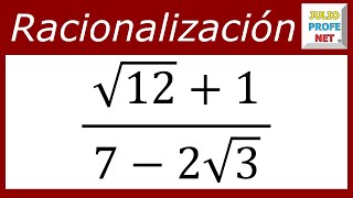 RACIONALIZACIÓN MEDIANTE CONJUGACIÓN  Ejercicio 7 [upl. by Yettie]