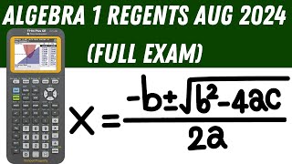 Algebra 1 Regents  August 2024 Full Exam [upl. by Natala]