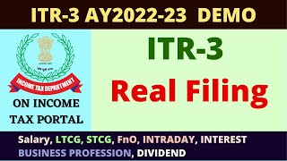 ITR3 real filing demo [upl. by Owena358]