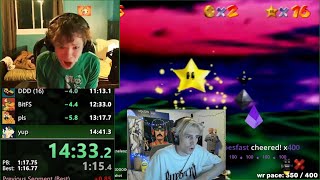 xQc Reacts to the New UNBEATABLE 16 Star World Record in Super Mario 64 [upl. by Samul]