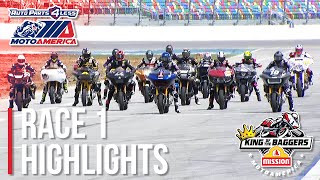 MotoAmerica Mission King of the Baggers Race 1 Highlights at Daytona 2022 [upl. by Boris]