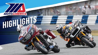 MotoAmerica Mission King of the Baggers Race 1 Highlights at Daytona 2023 [upl. by Lyj]