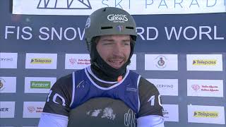 Loan BOZZOLO feels excited after maiden World Cup win  Cervinia  FIS Snowboard [upl. by Yousuf]