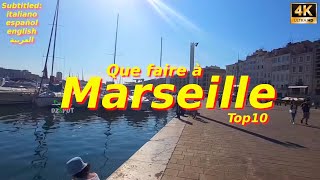 Top 10 des Endroits à Visiter à Marseille en France  Voyage Vidéo  4K [upl. by Nyrhtac548]