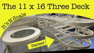 11x 16 multi deck layout N Scale model railroad layout [upl. by Tory892]